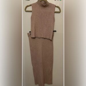Sage The Label Tiffany Cropped Sweater With Skirt Blush Pink Women’s Size Medium